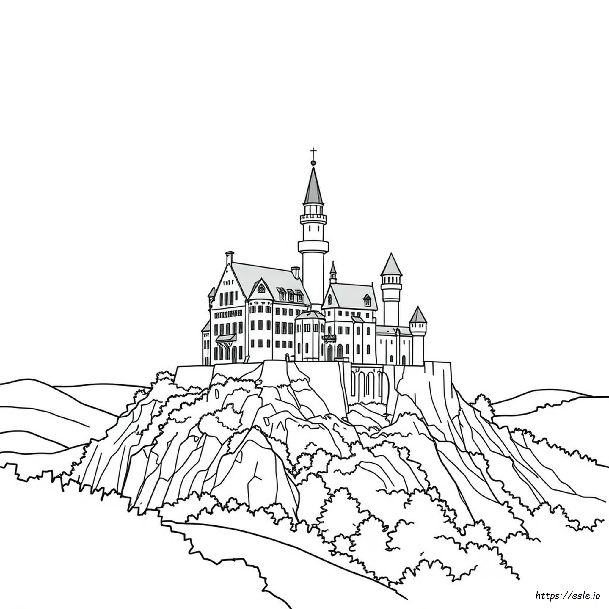 Neuschwanstein Castle Coloring Page