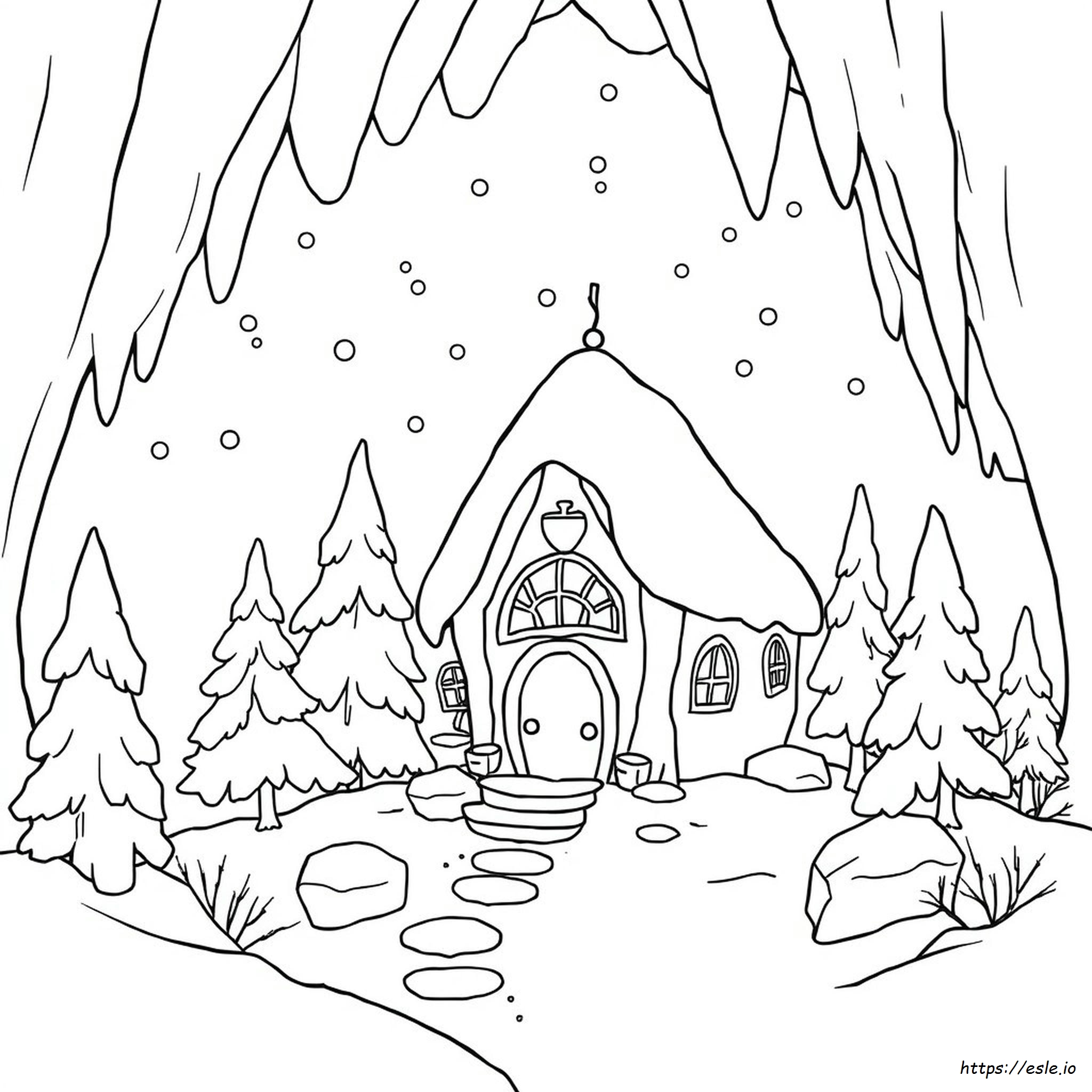 Casa De Fada De Gelo Para Colorir Grátis Para Imprimir