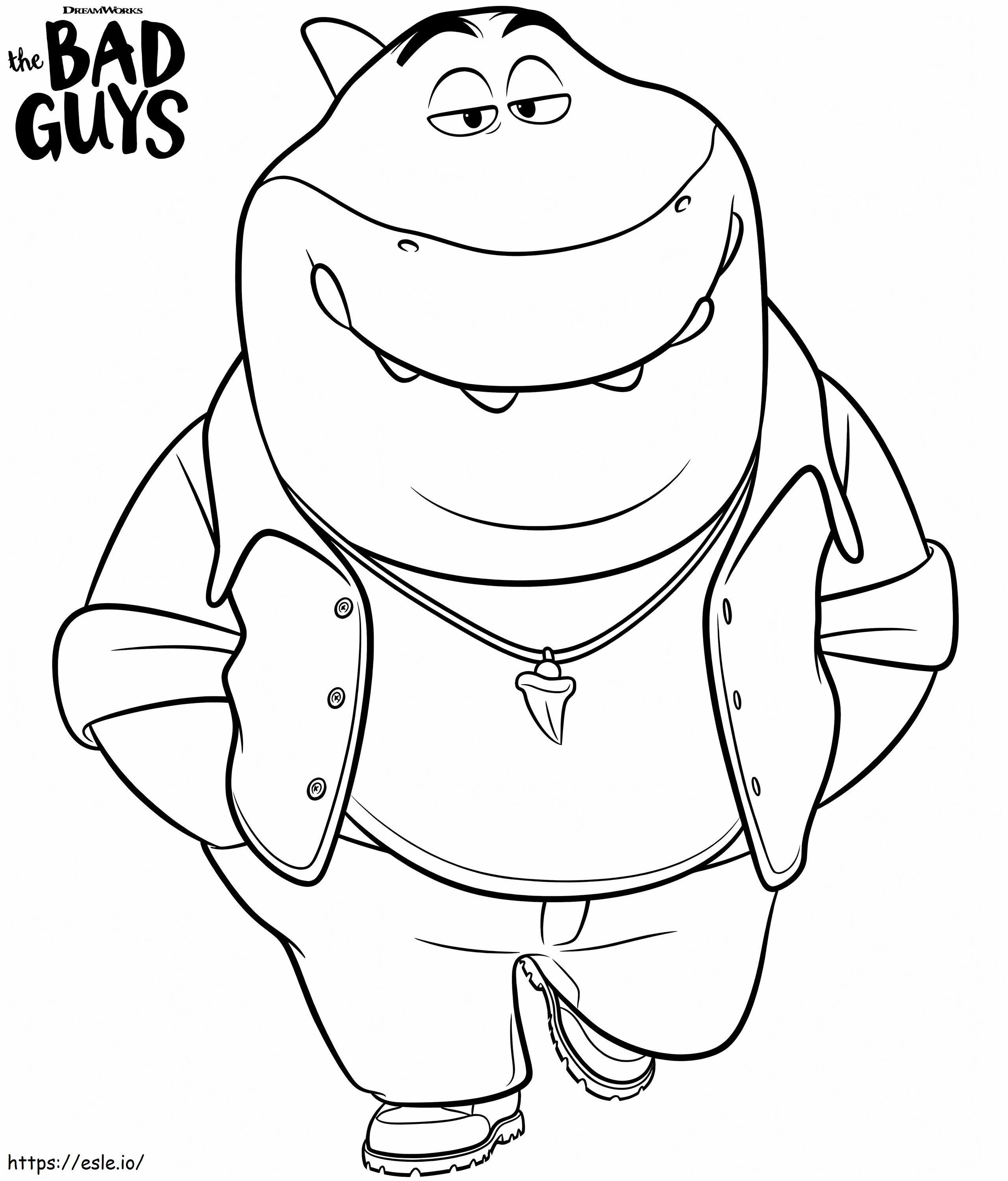 Mr. Shark From The Bad Guys coloring page