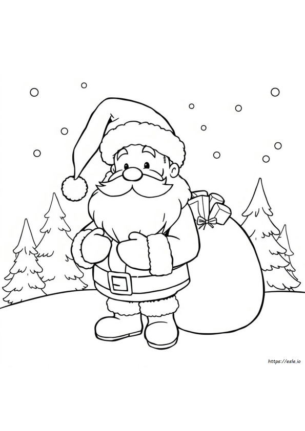 Kerstman Hoofd Kleurplaat