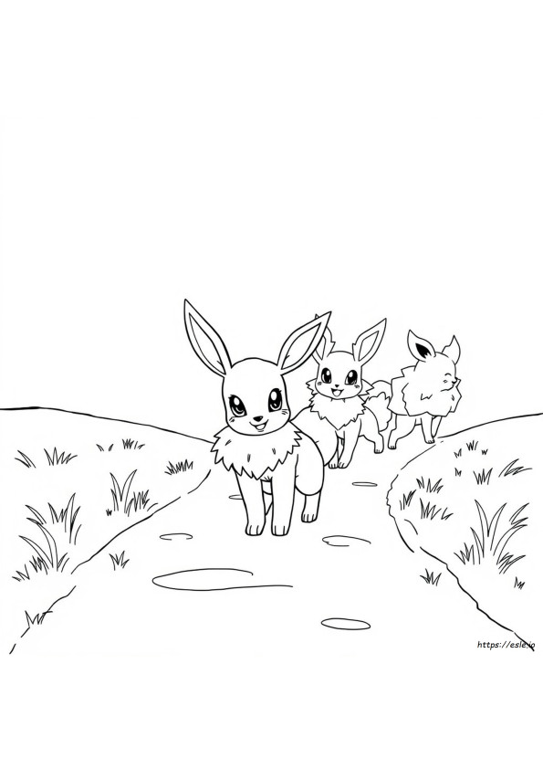 Gambar Mewarnai Eeveelution Lucu