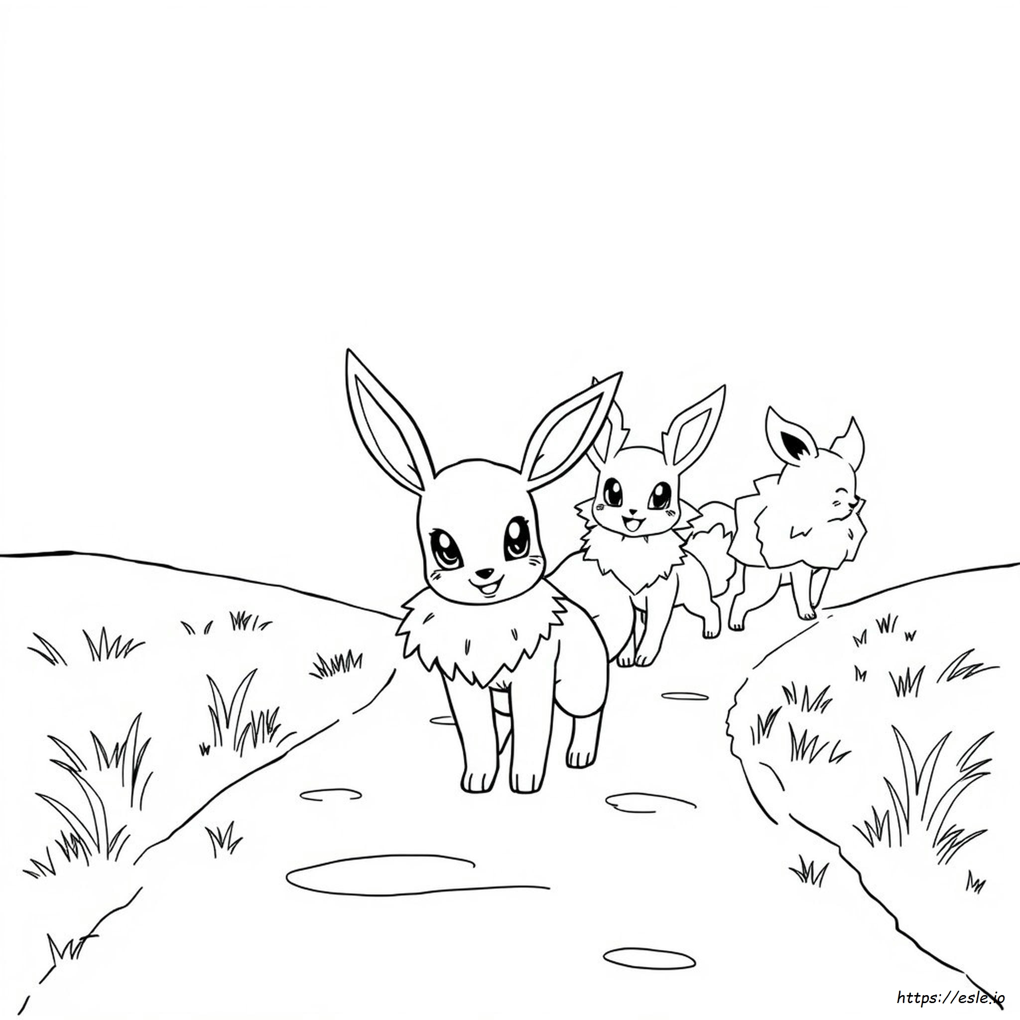 Cute Eeveelution Coloring Page