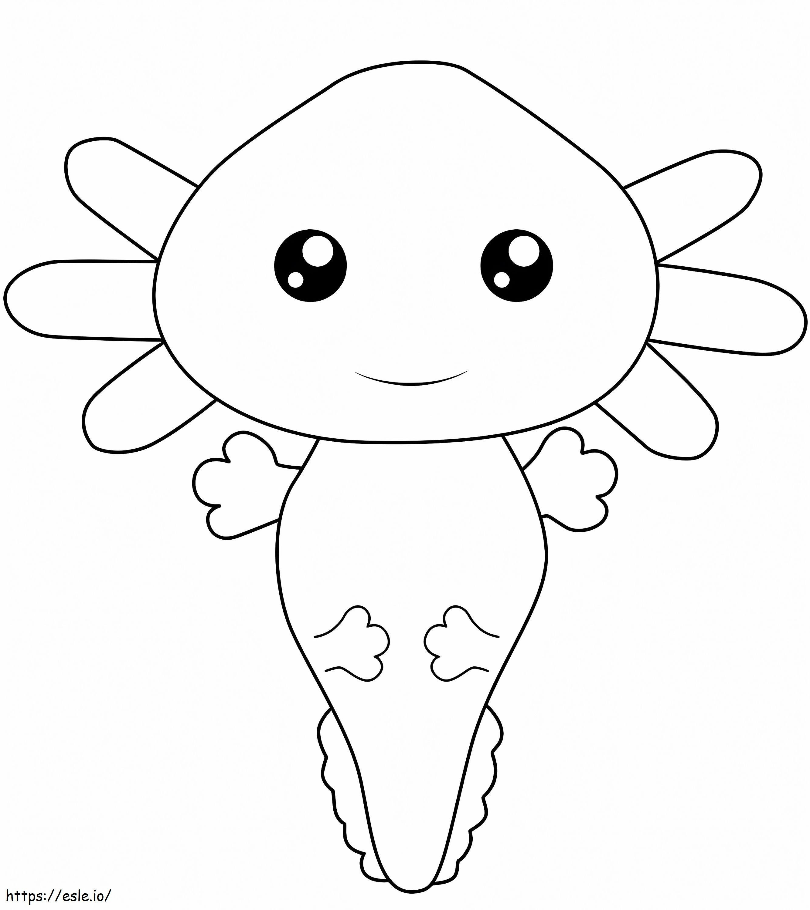 Kawaii Axolotl coloring page