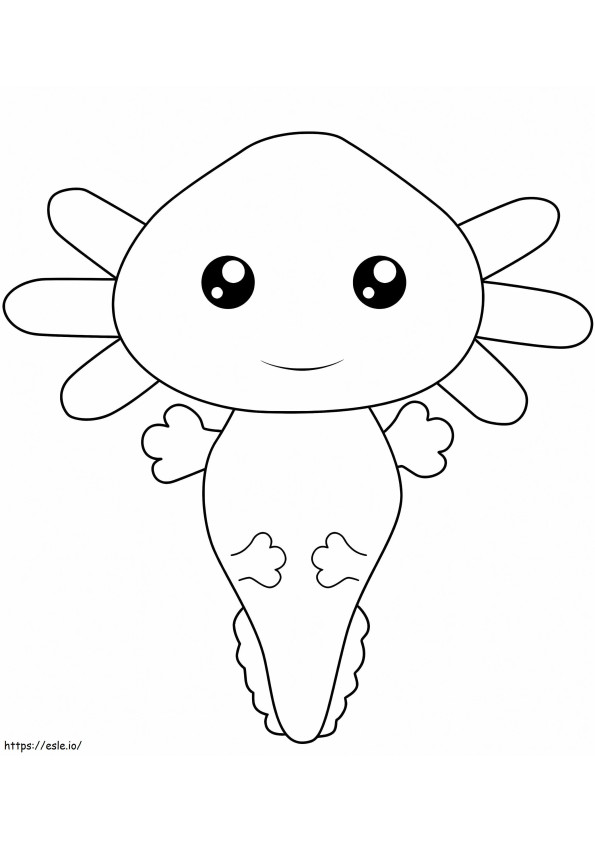 Coloriage Axolotl Kawaii à imprimer dessin