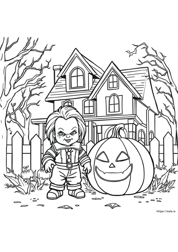 Kolorowanki Halloween Chucky