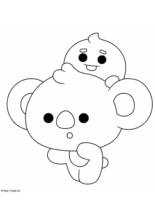 Koya And Shooky BT21 coloring page