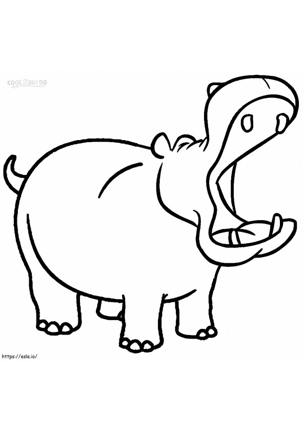 hipopótamo engraçado para colorir