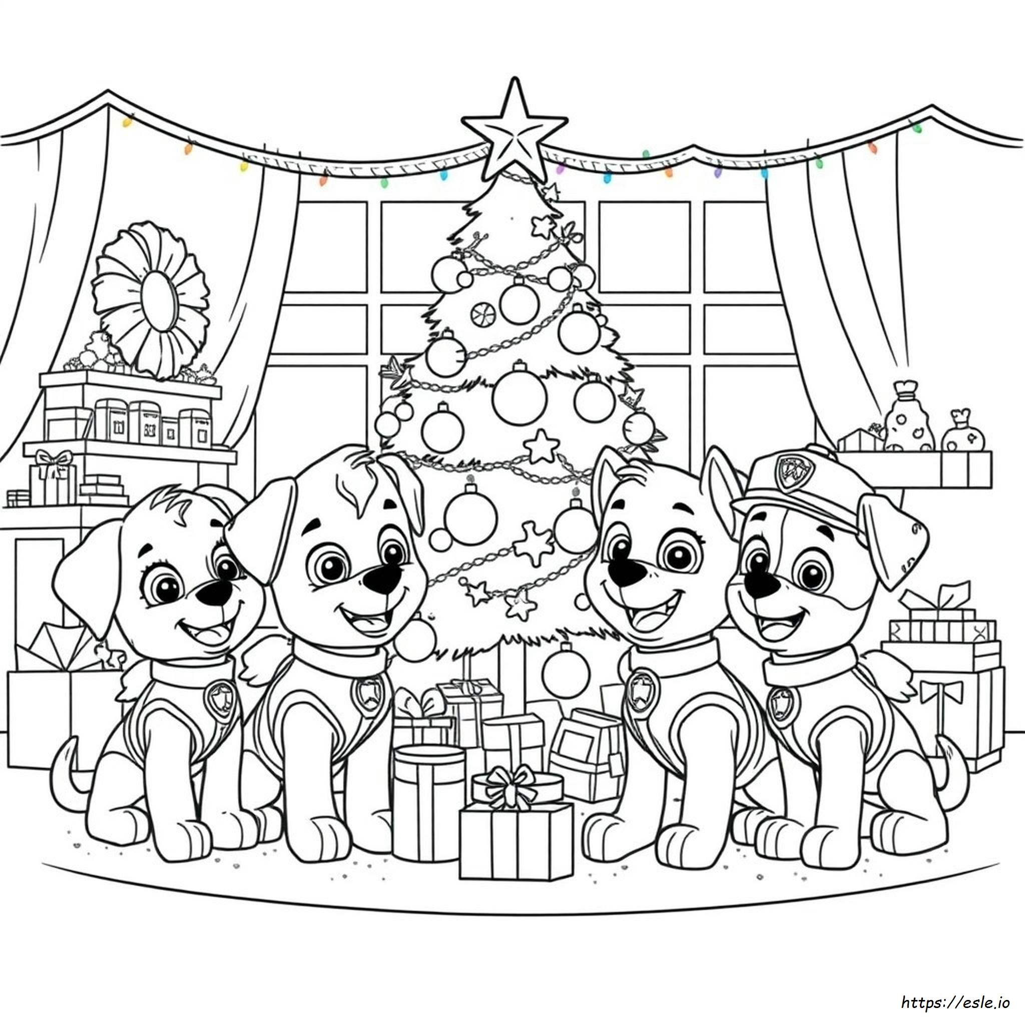 Planșe De Colorat De Crăciun Paw Patrol De Printat