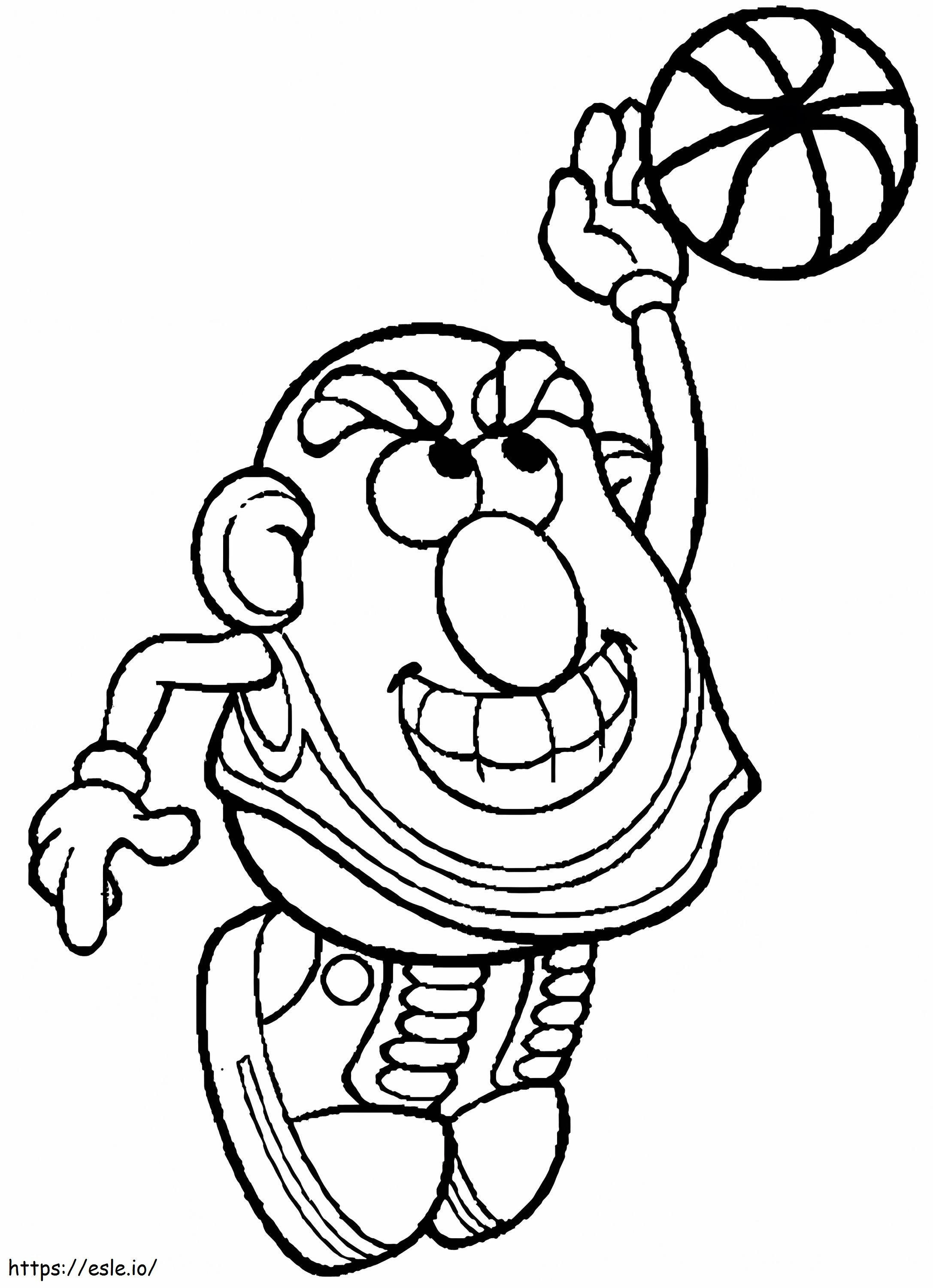 Tuan Potato Head Bermain Bola Basket Gambar Mewarnai