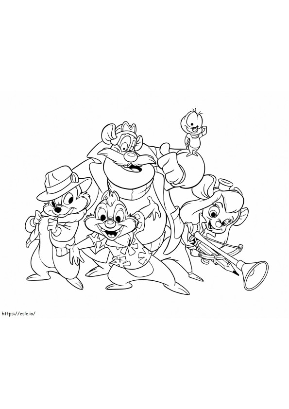 Characters From Chip And Dale coloring page