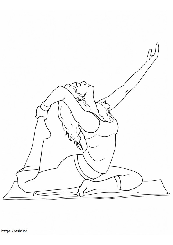 Yoga afdrukken kleurplaat