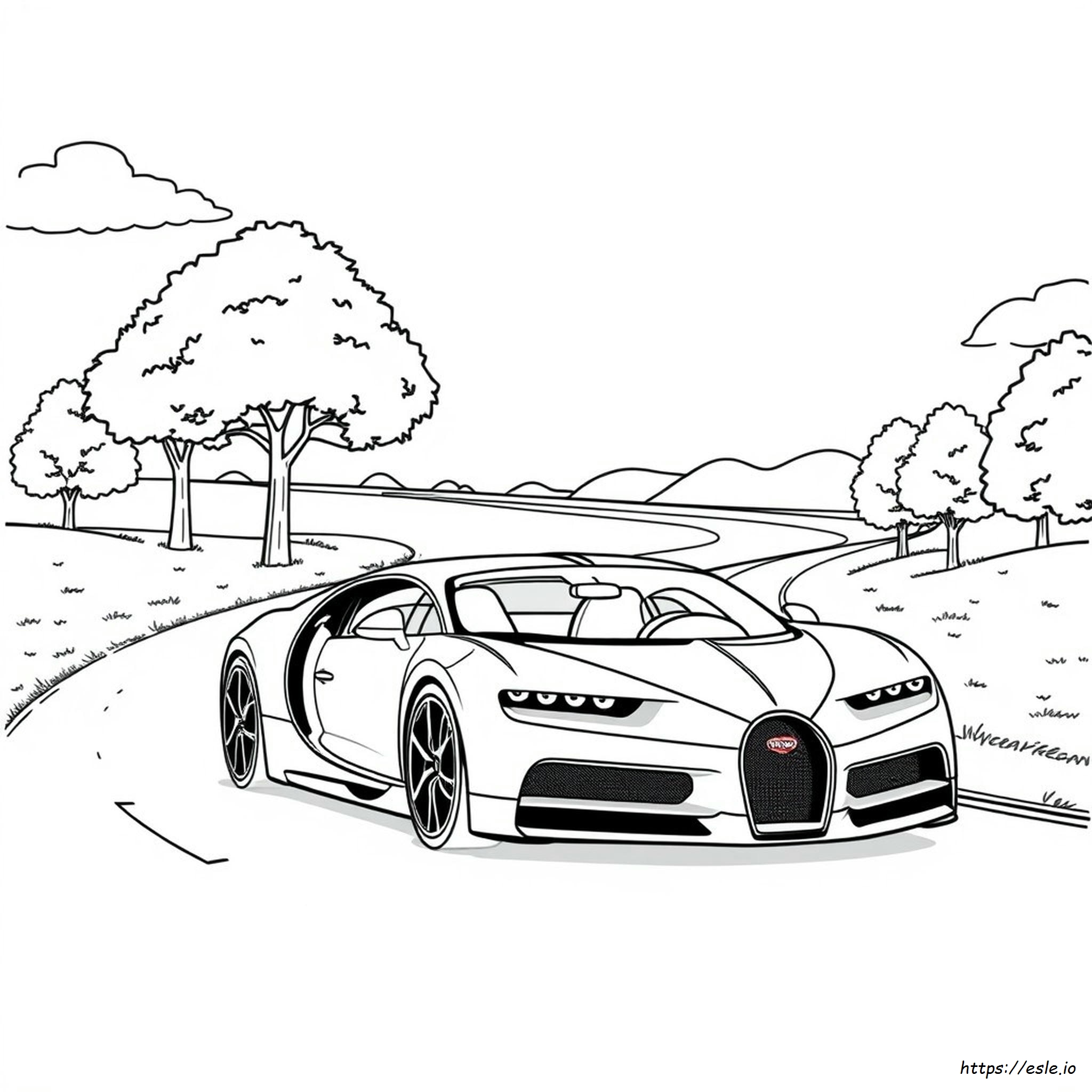 Realistic Bugatti Chiron Coloring Page