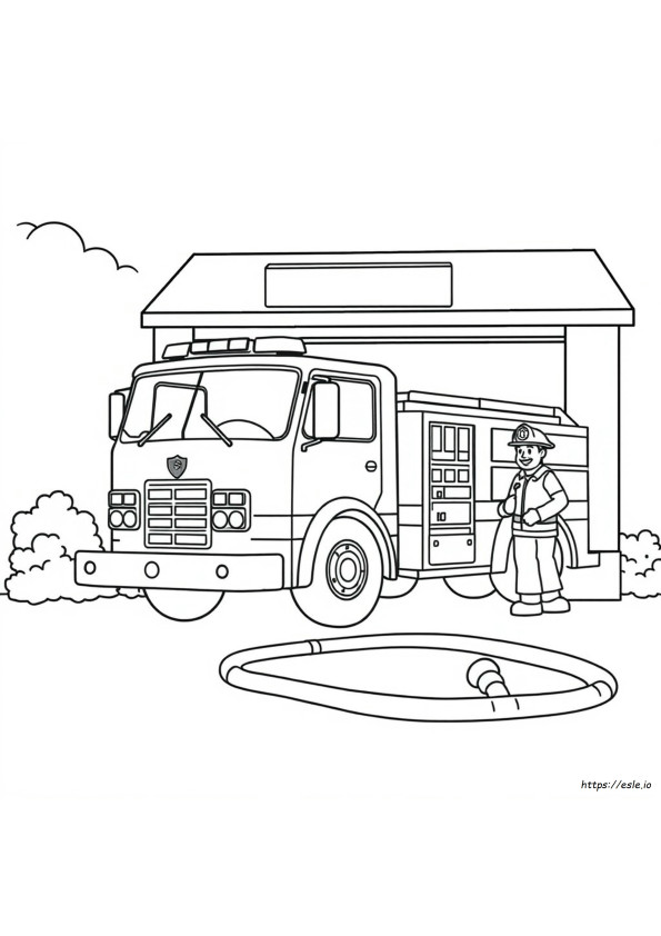 Fire Station Coloring