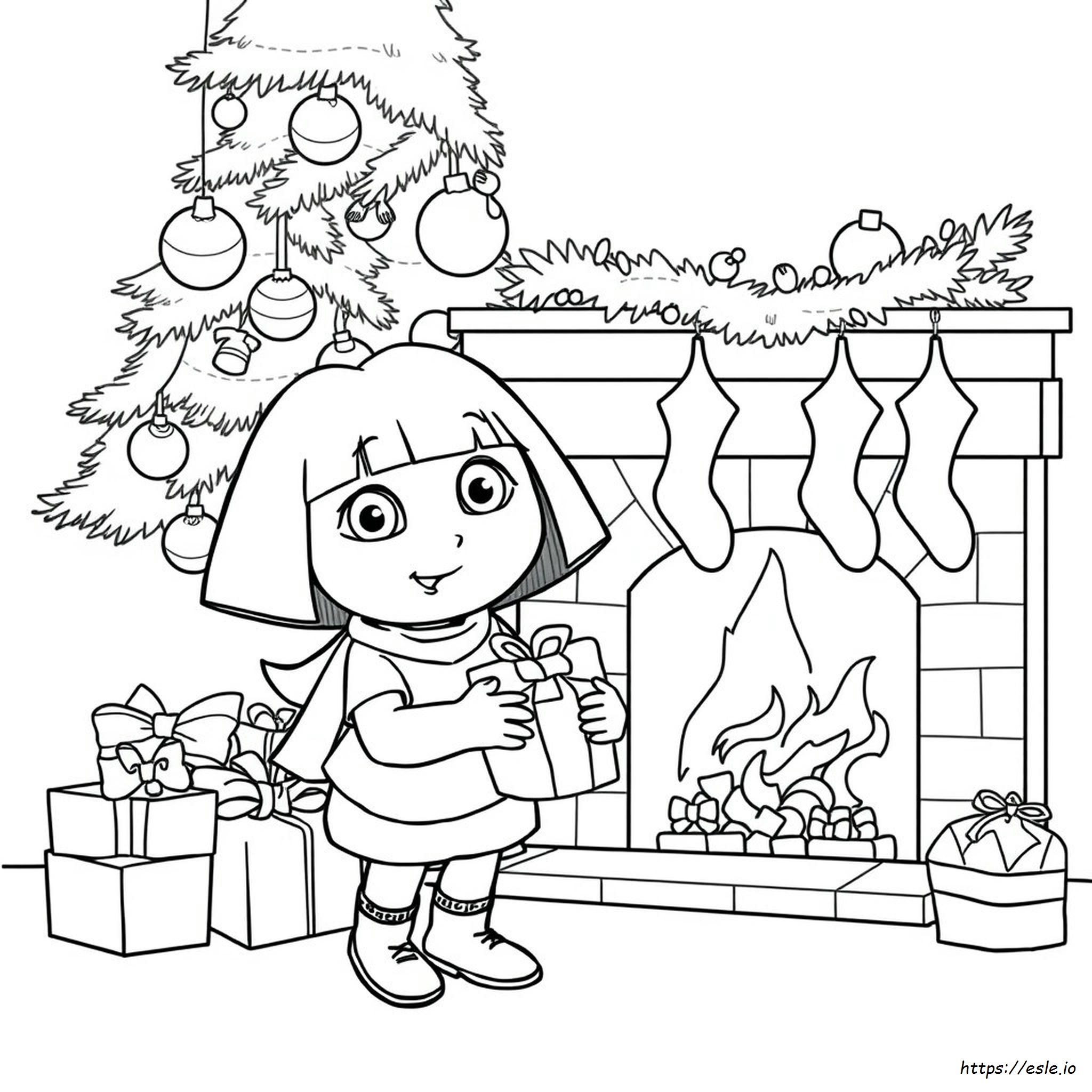 Dora Natal Para Colorir