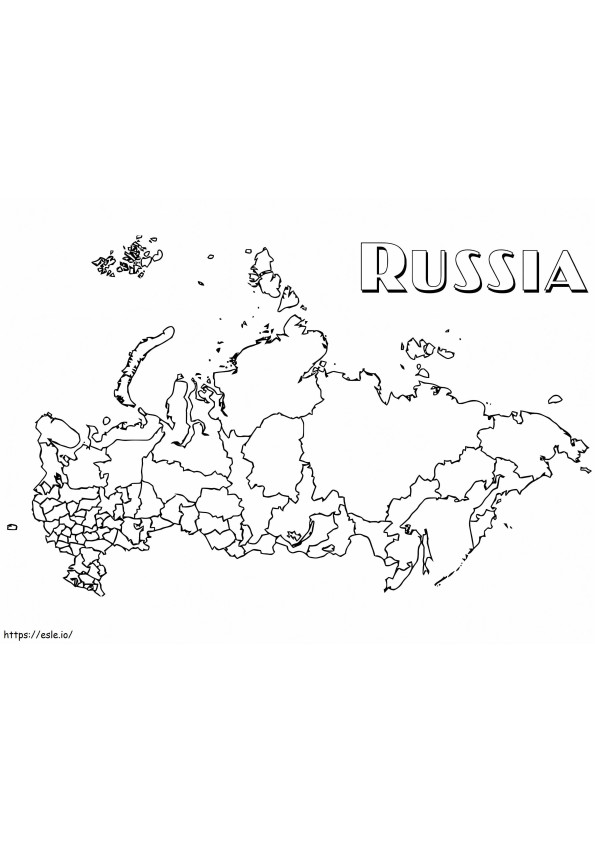 Rusia Mapa Página Para Colorear para colorear