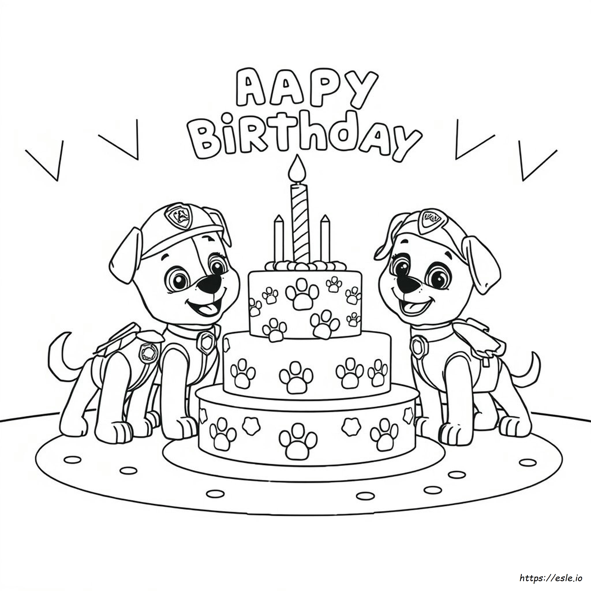 Paw Patrol Birthday Coloring