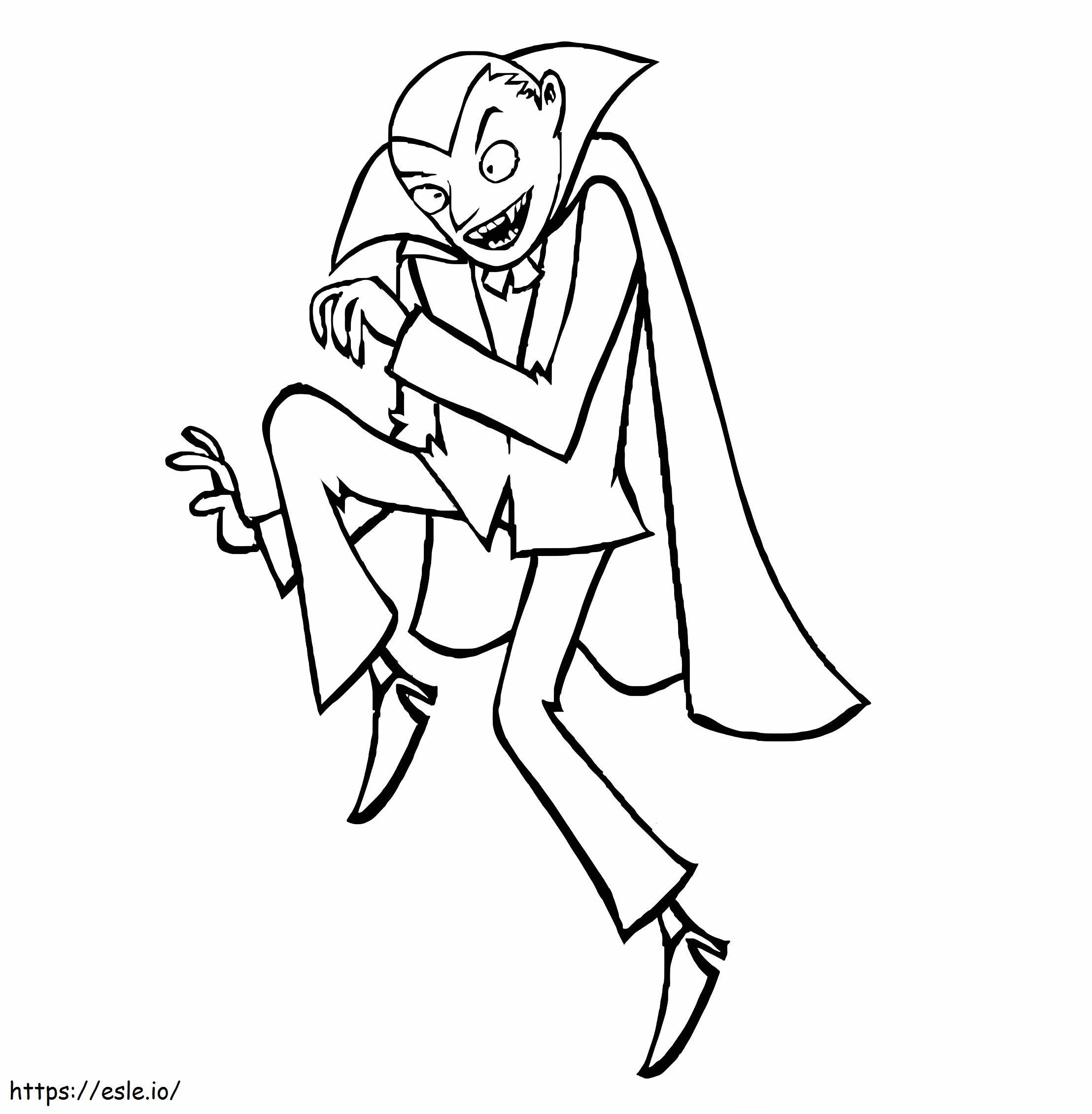 Dracula Walks Gently coloring page