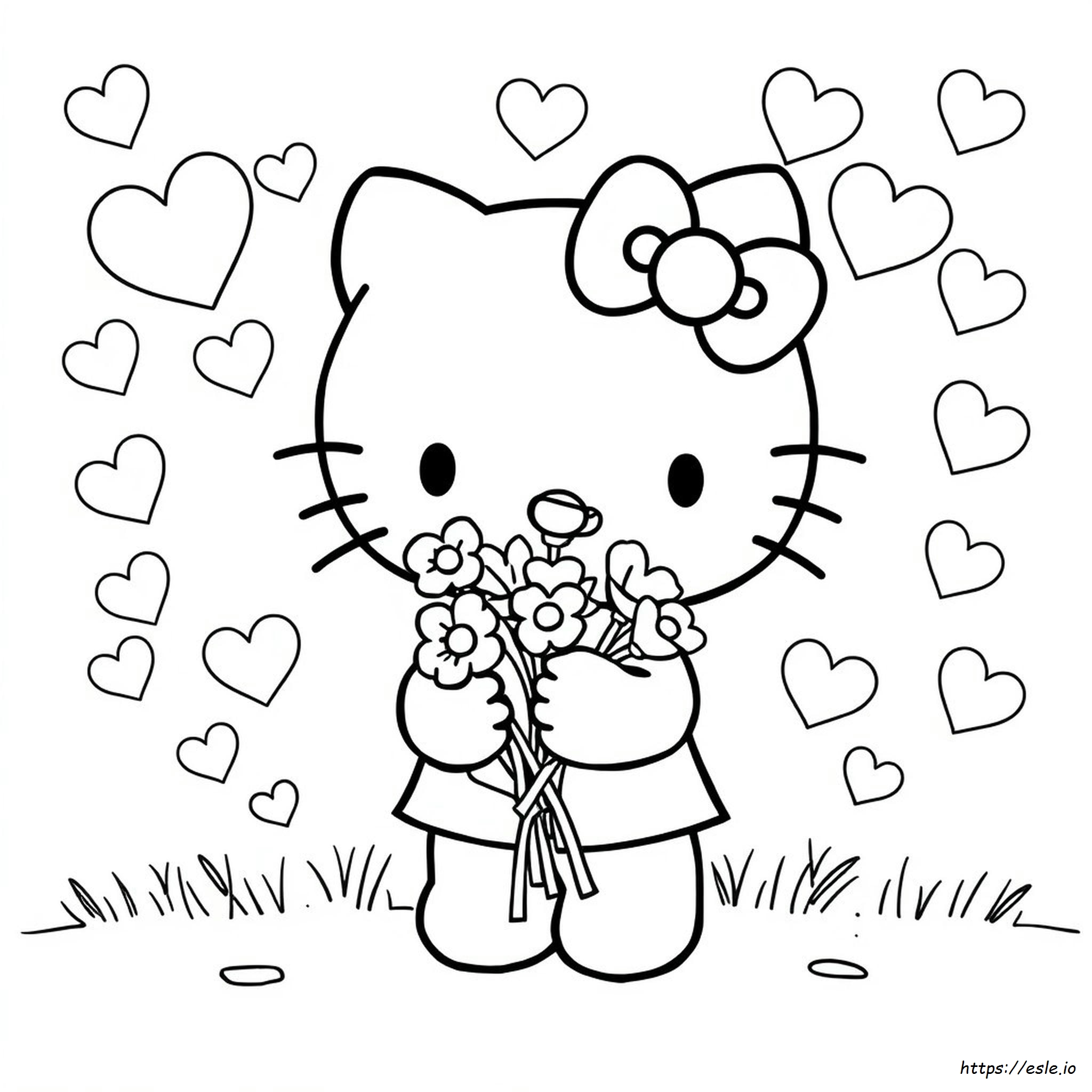 Hello Kitty Valentines Coloring Pages
