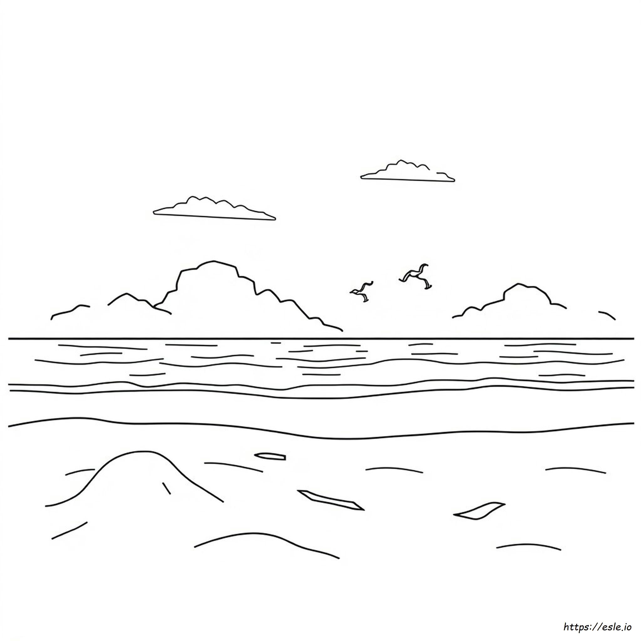 Coloring Pemandangan Pantai