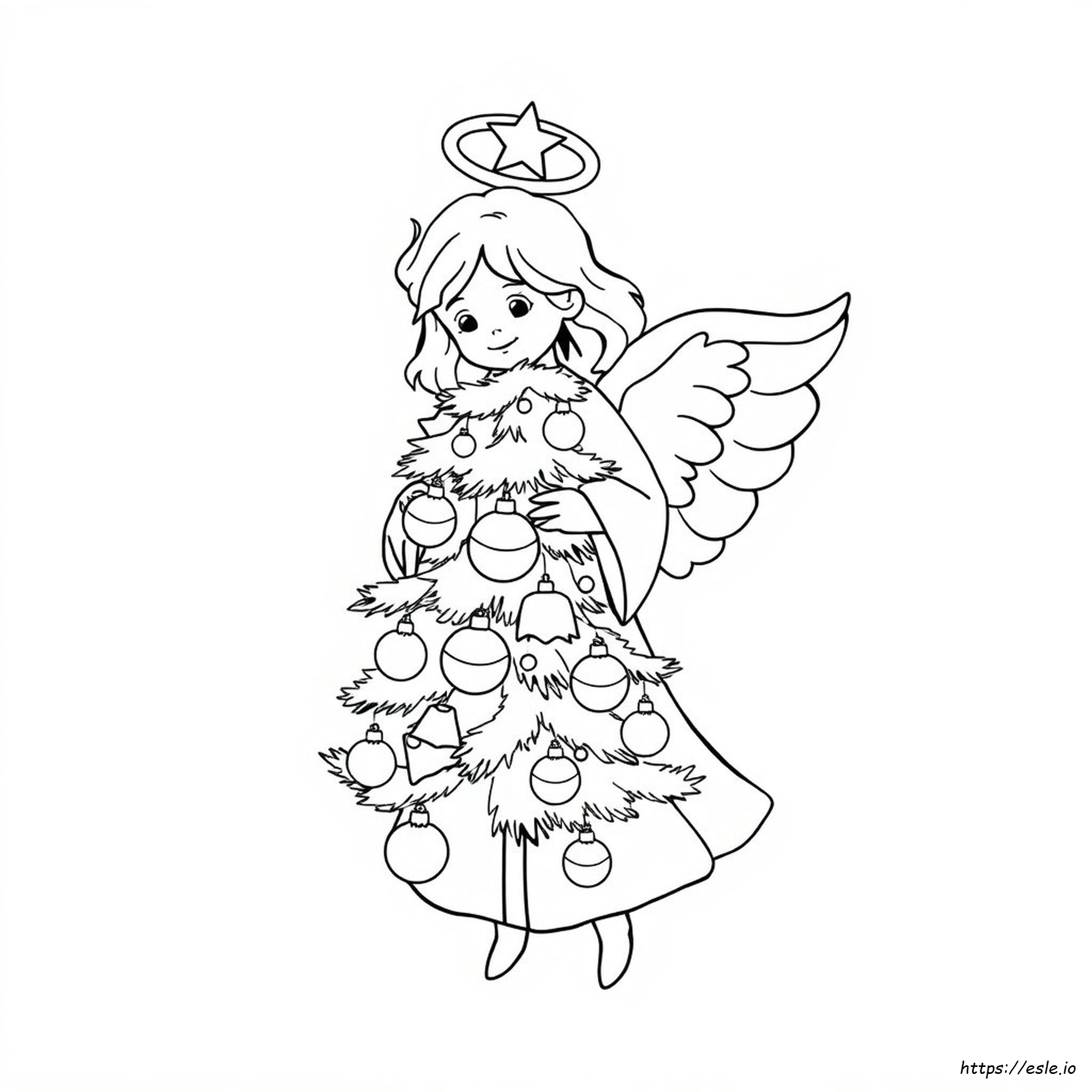 Christmas Angel Colouring In