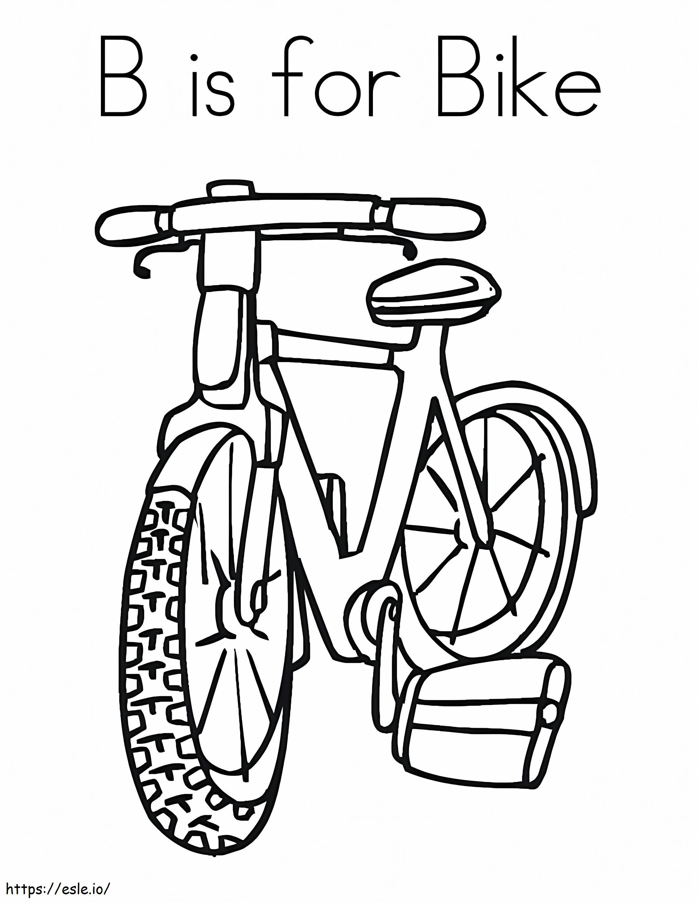 B es para bicicleta para colorear