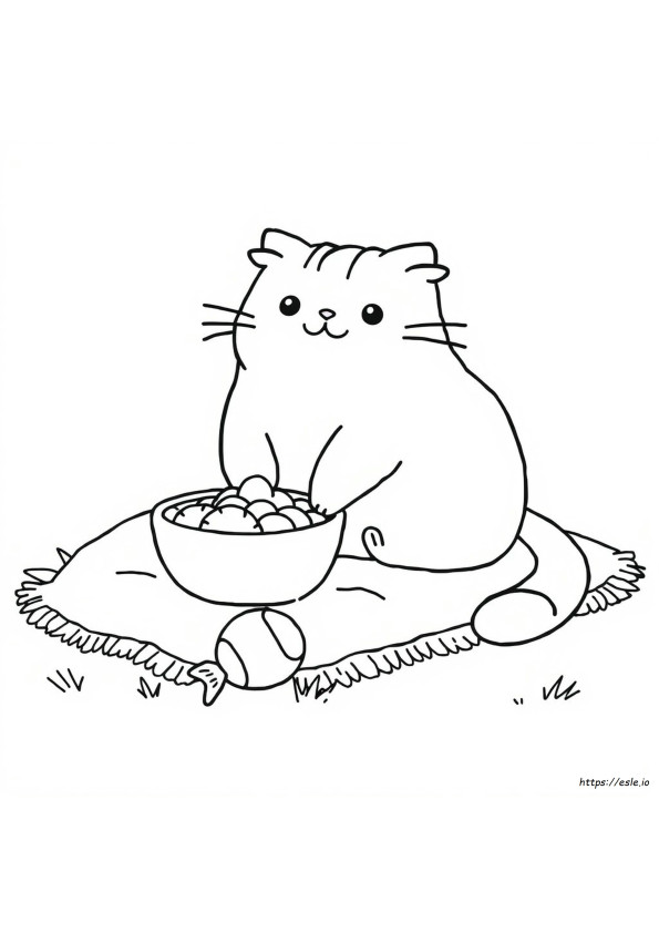 Gambar Mewarnai Kucing Pusheen