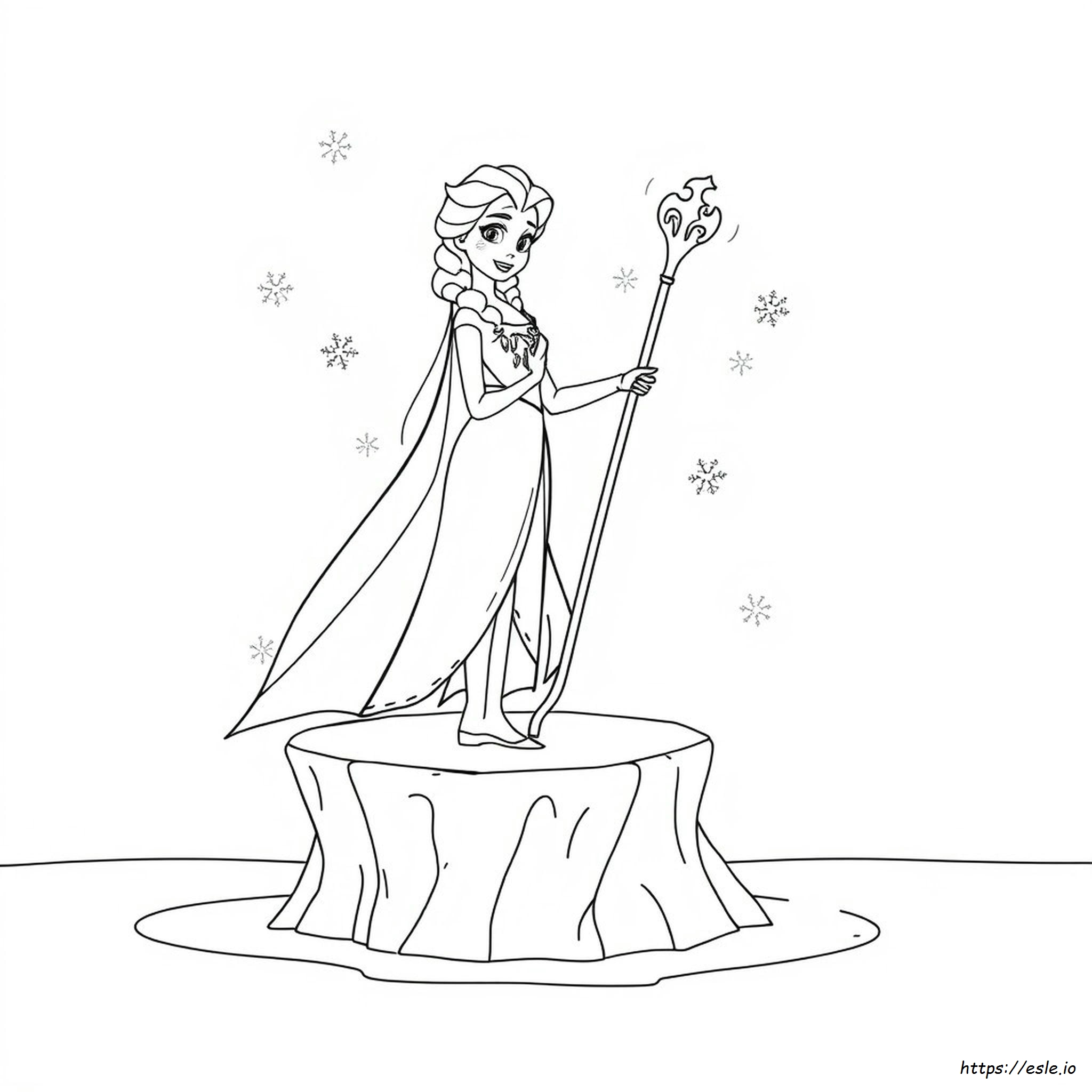 Elsa Colouring In Pages