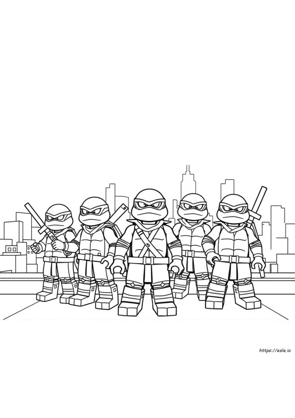 Tortuga Ninja Para Colorear
