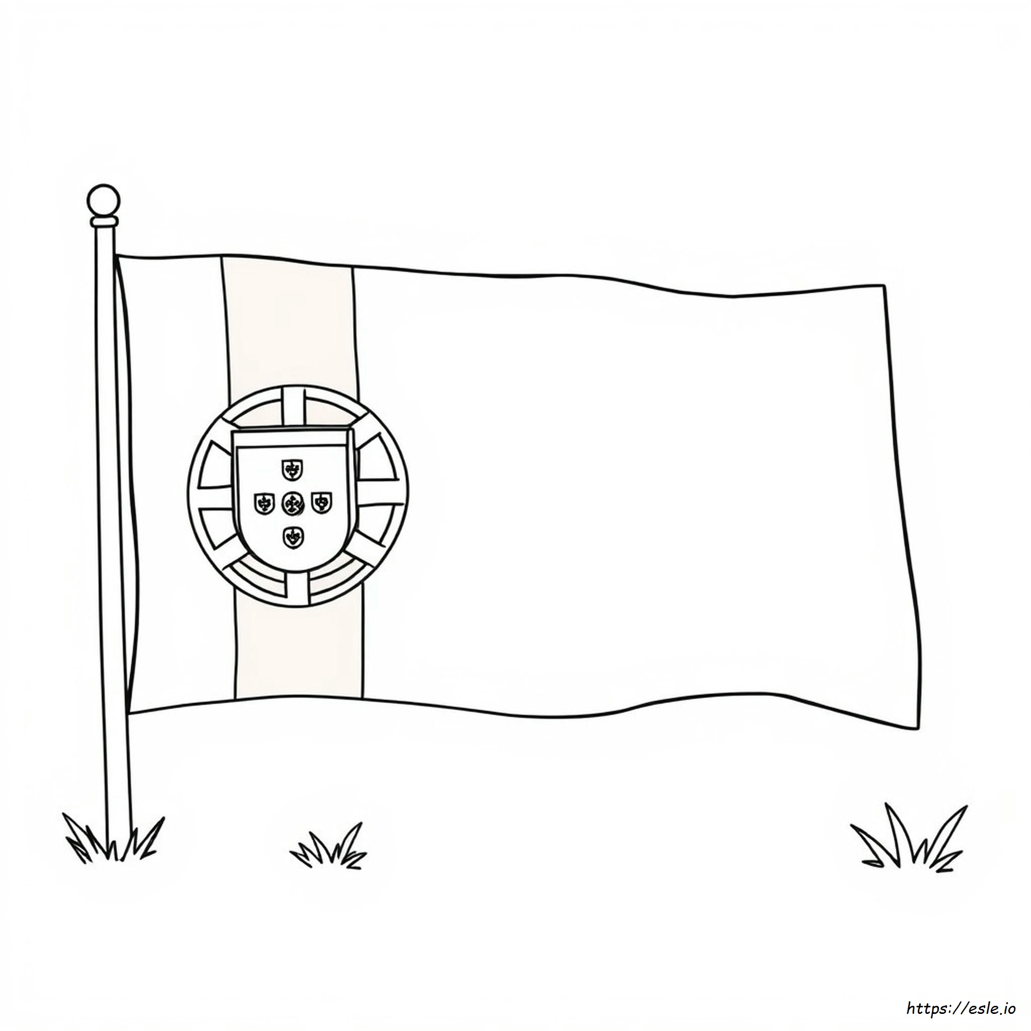 Hoja Para Colorear De La Bandera De Portugal
