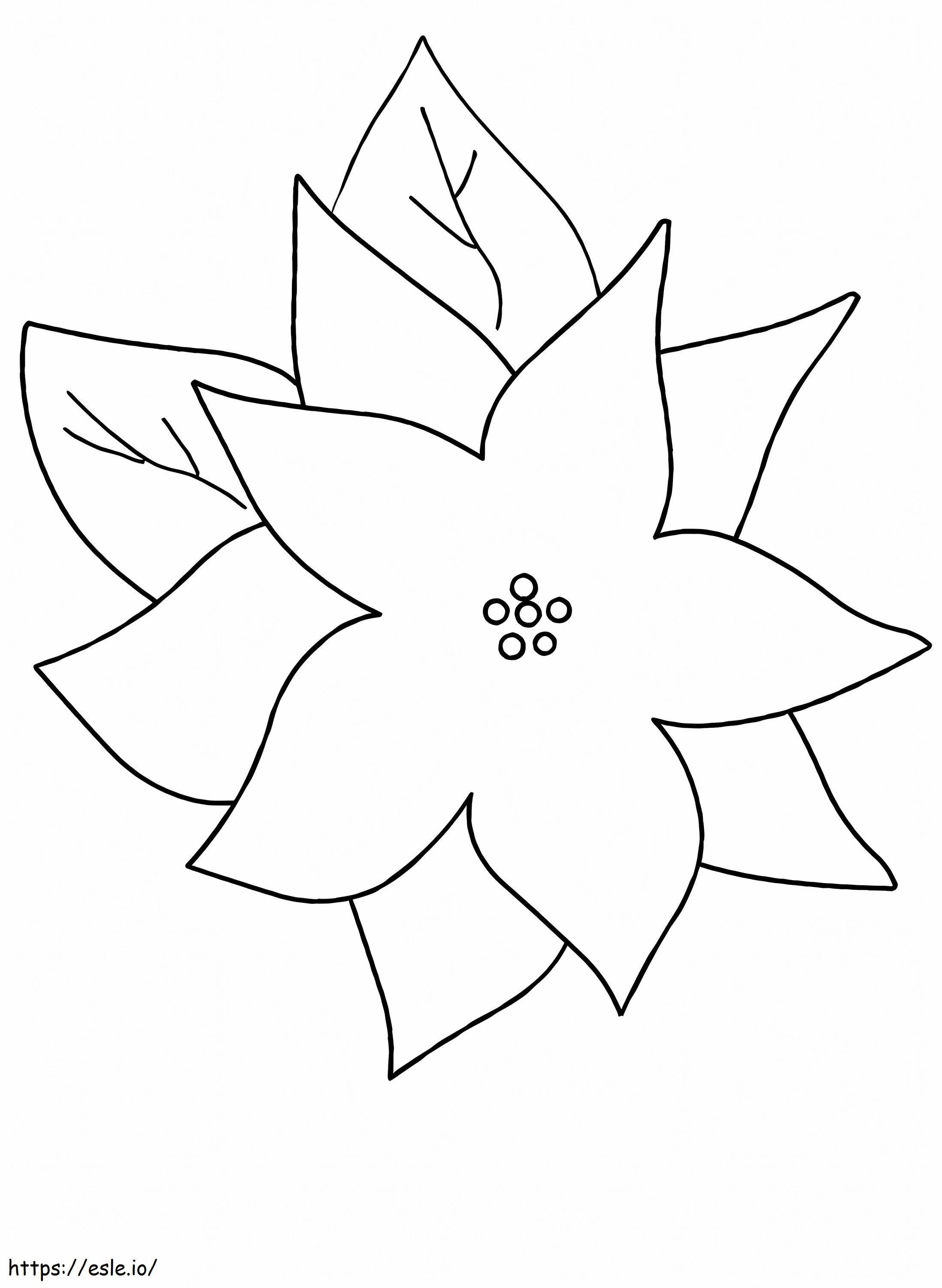 Grote Poinsettia-bloem kleurplaat kleurplaat