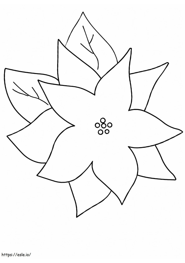 Grote Poinsettia-bloem kleurplaat