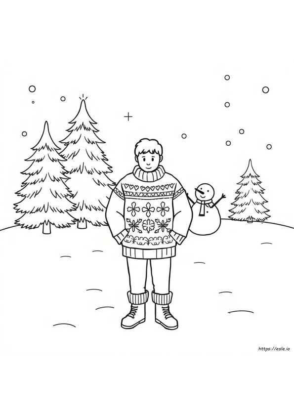 Coloriage Pull D'hiver