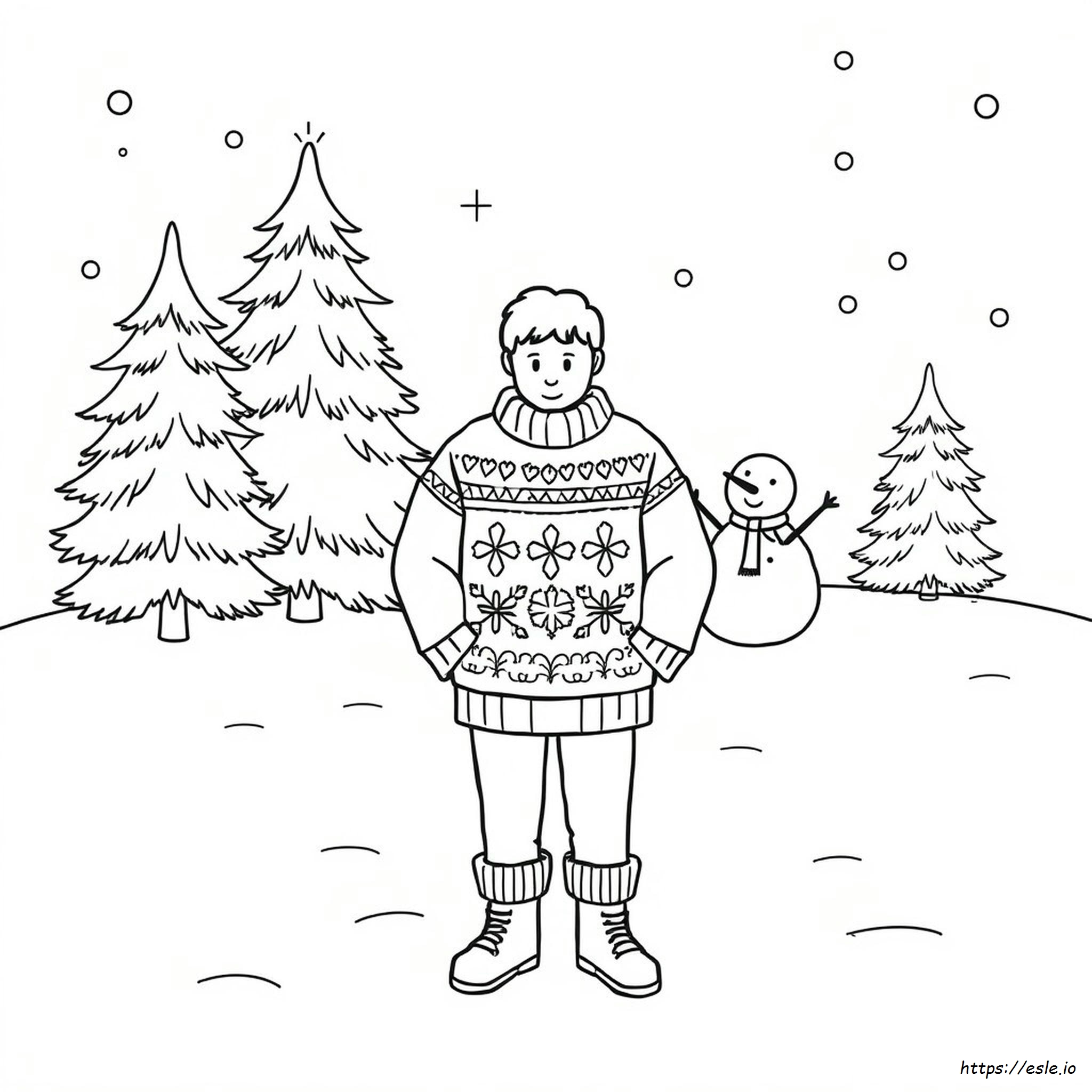 Coloriage Pull D'hiver