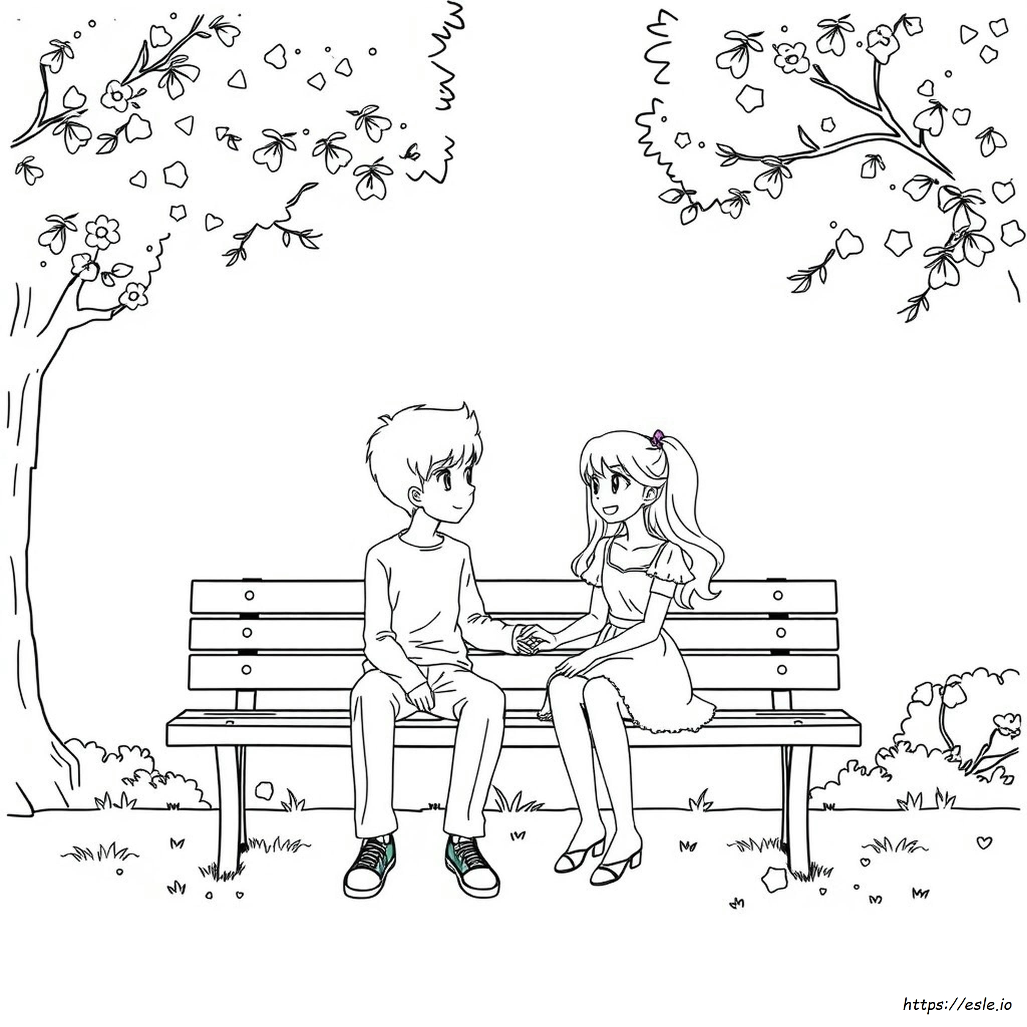 Gambar Mewarnai Pasangan Anime Lucu