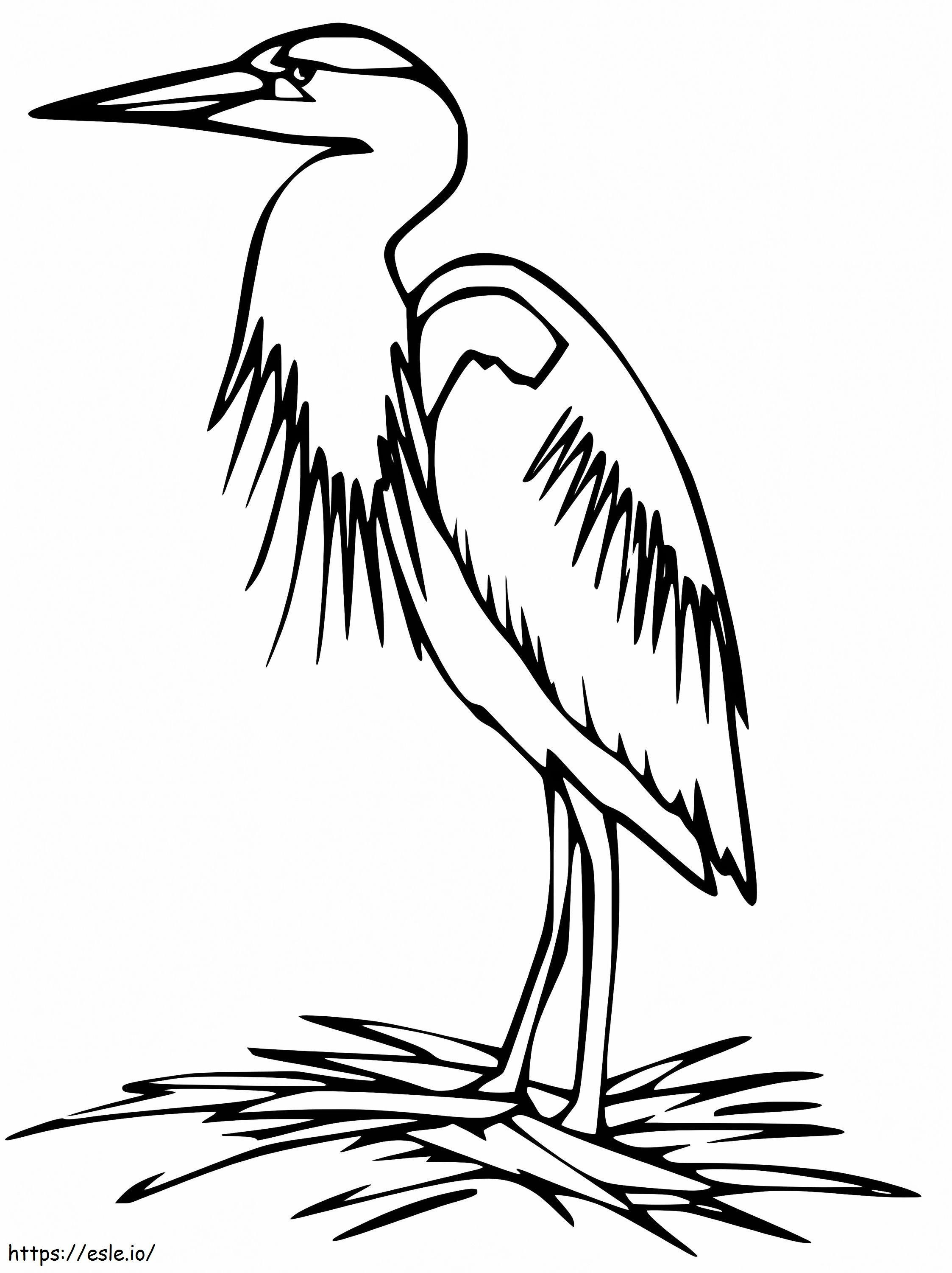 Heron Standing coloring page