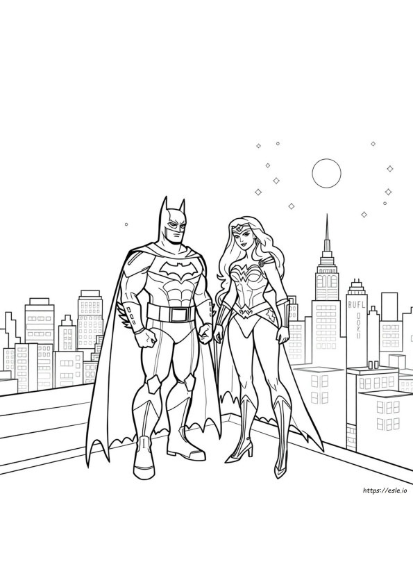 Batman És Wonder Woman Színező Oldalak