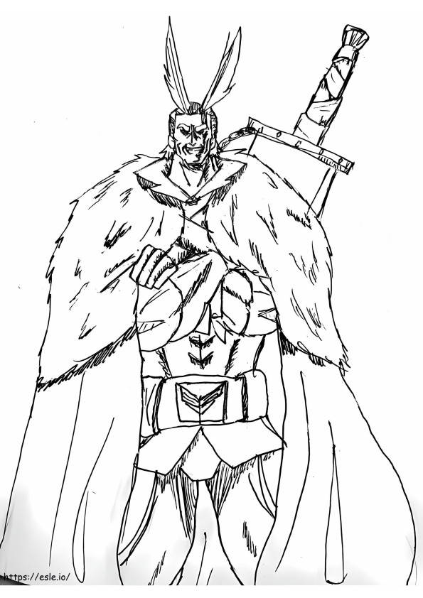 All Might With His Sword coloring page