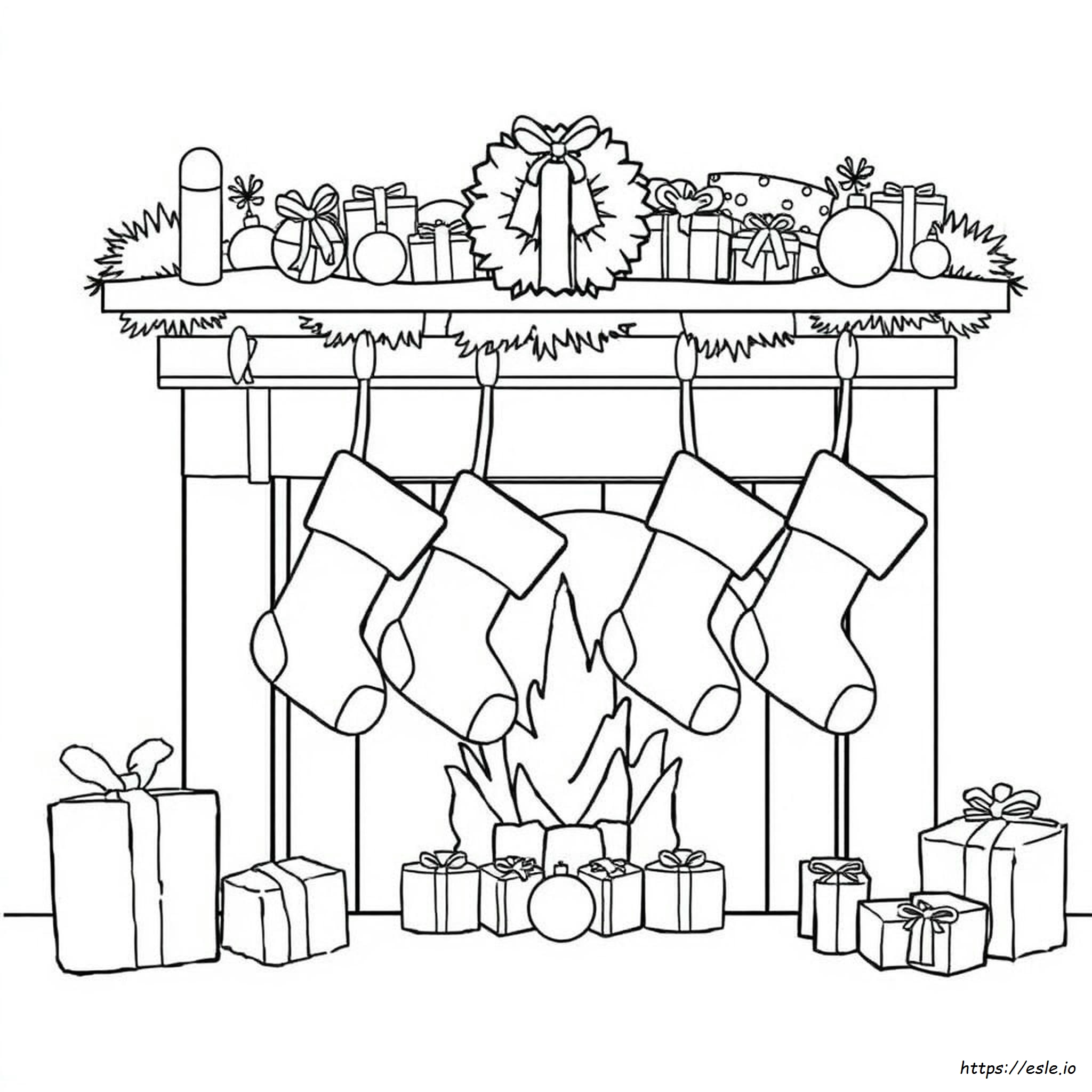 Meias De Natal Para Colorir