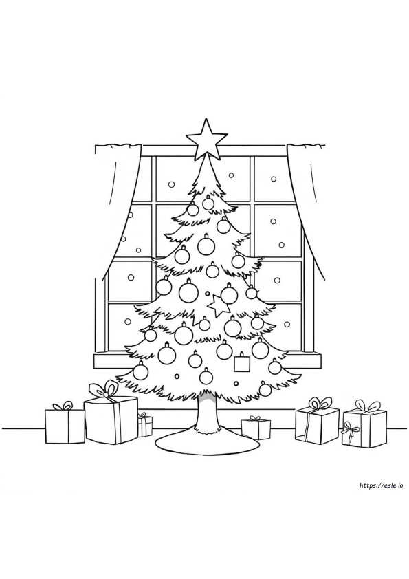 Gambar Mewarnai Pohon Natal Lucu