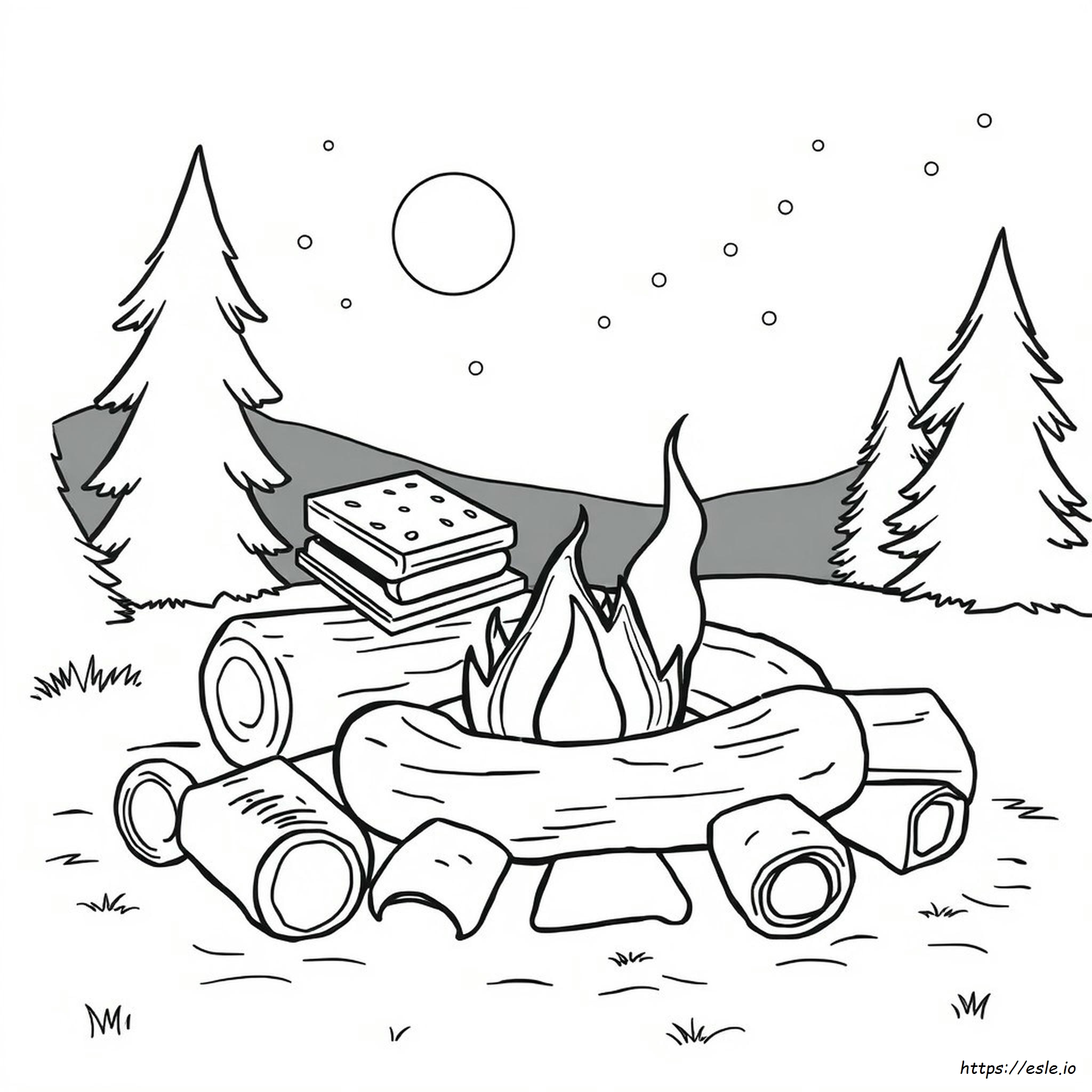 S Mores Coloring Pages