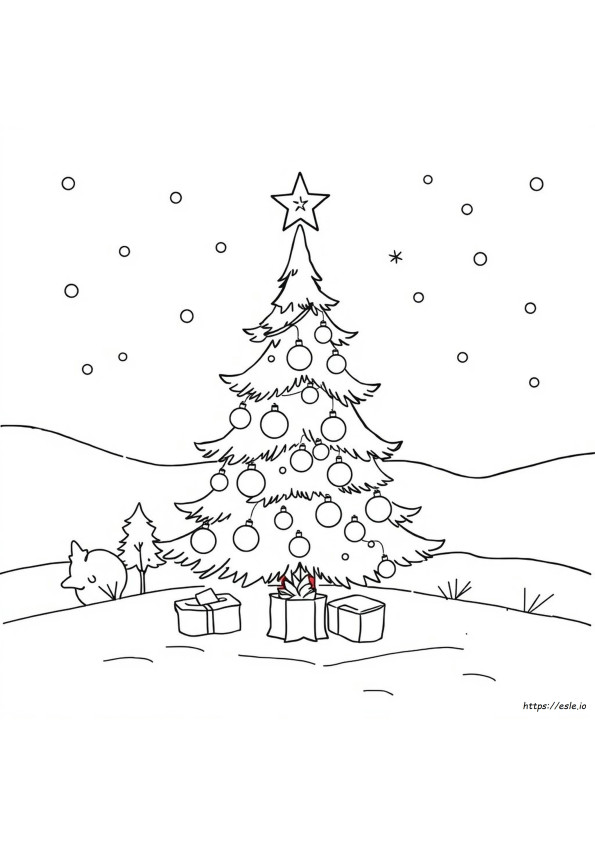 Gambar Mewarnai Pohon Natal Lucu