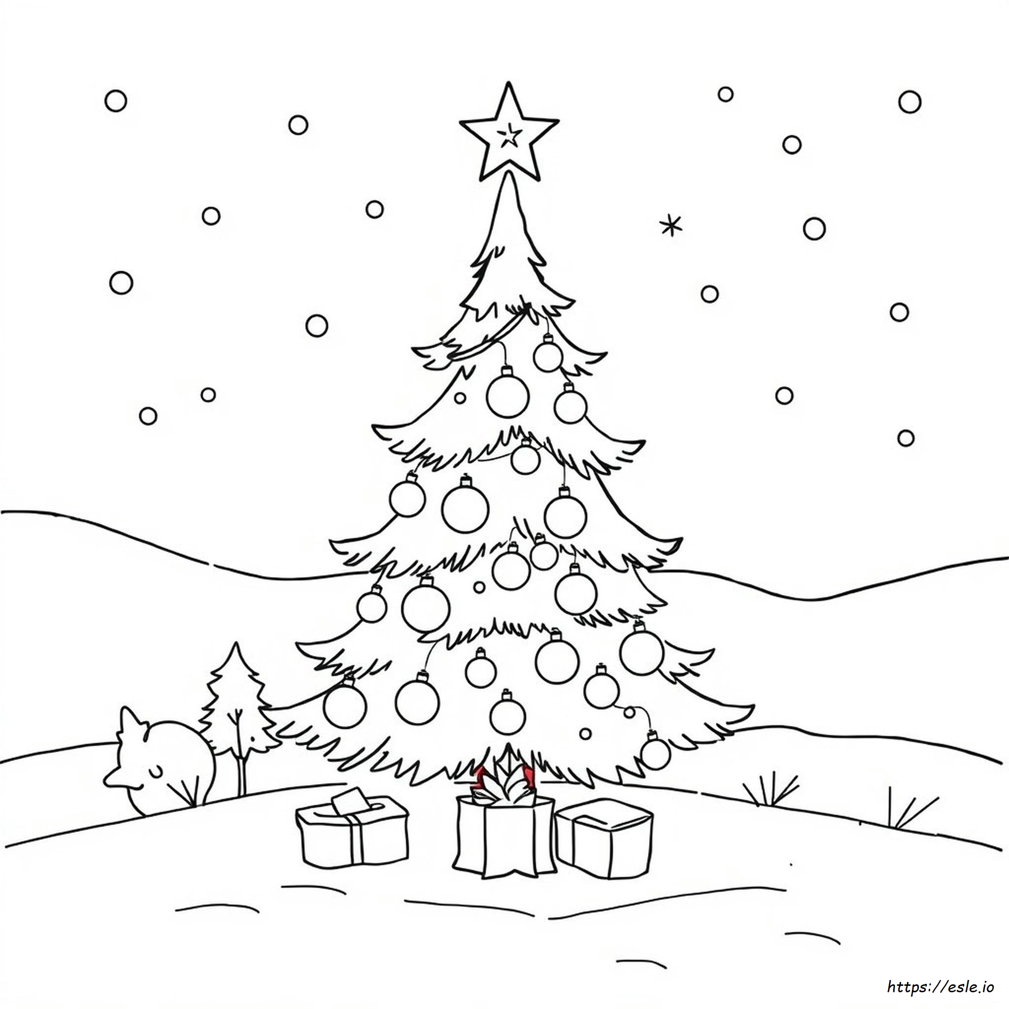 Cute Christmas Tree Colouring Pages