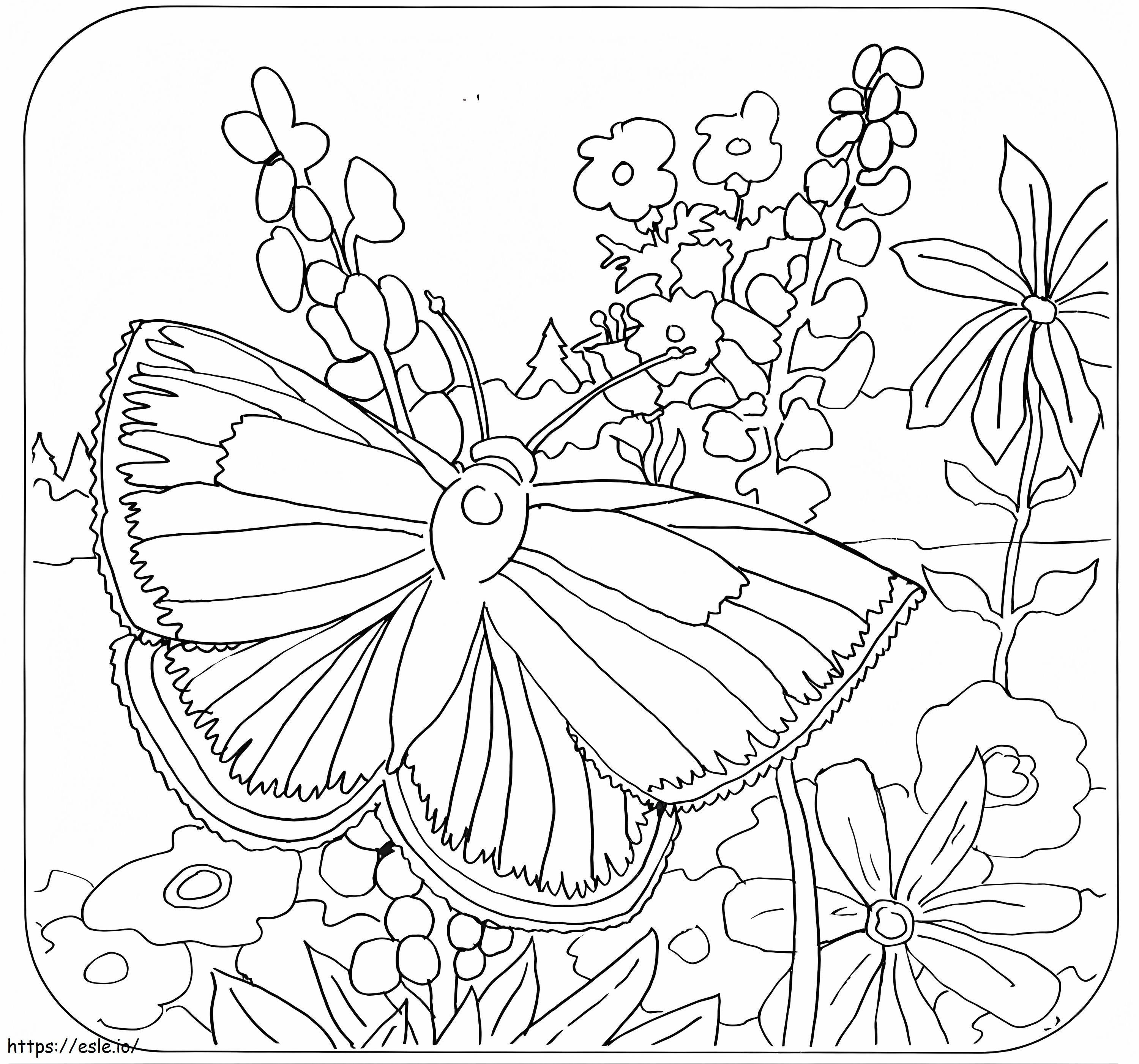 Coloriage Mission papillon bleu à imprimer dessin