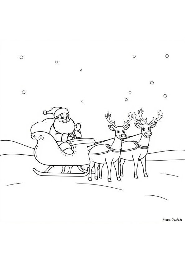 Kerstman En Rendieren Kleurplaat