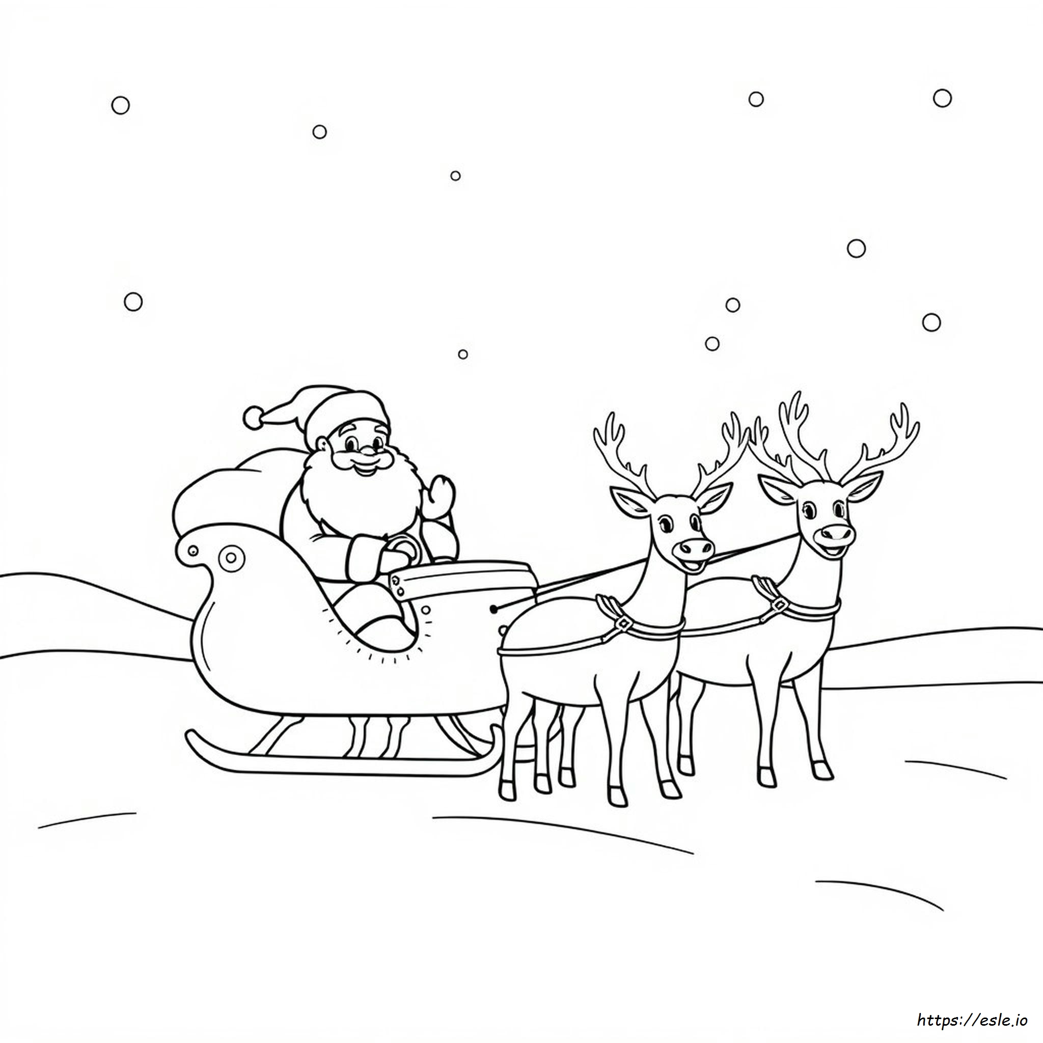 Weihnachtsmann Und Rentier Ausmalbilder