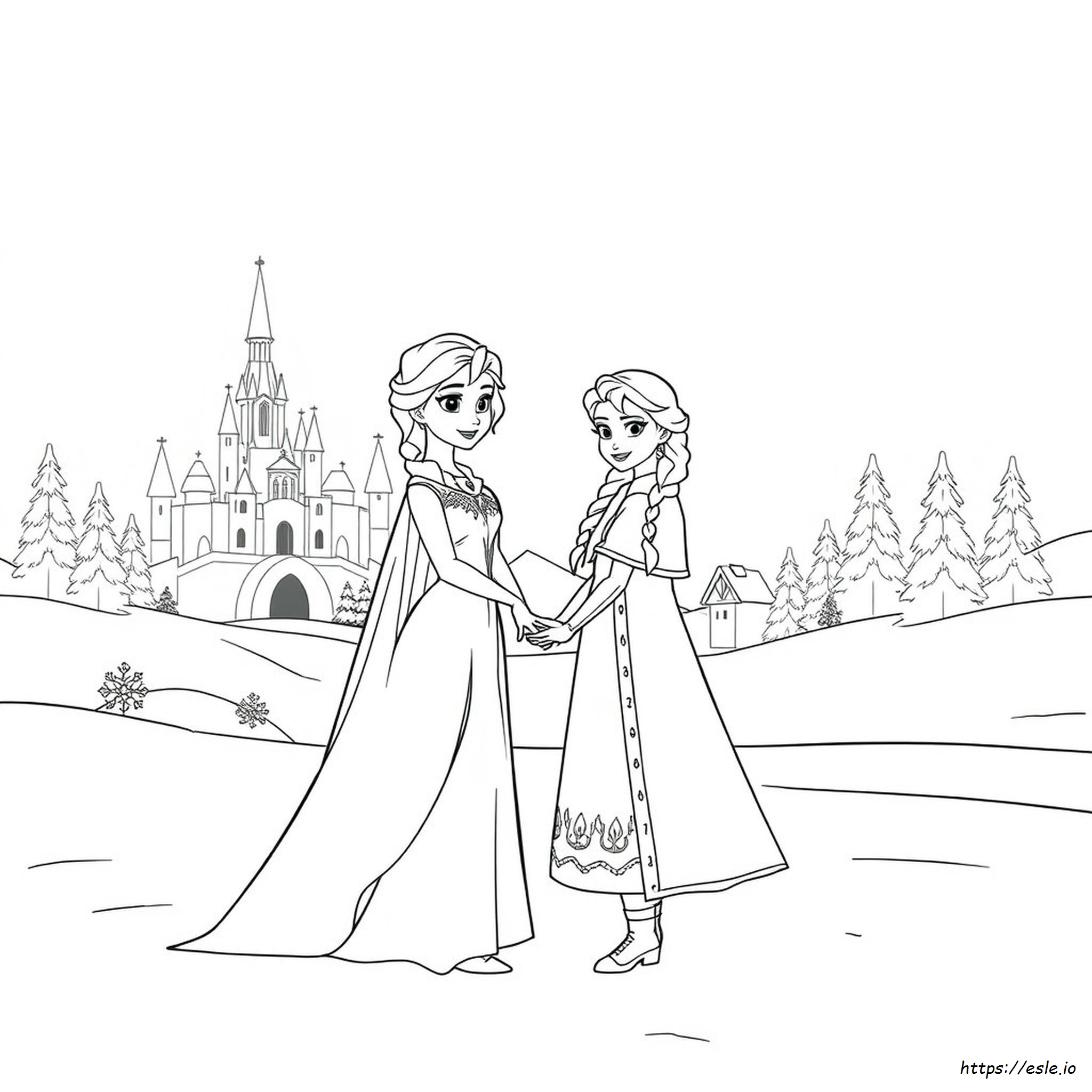 Elsa Anna Coloring Pages