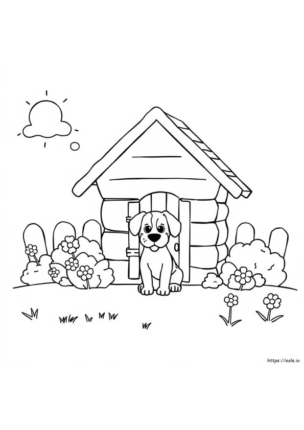 Dog House Coloring Page