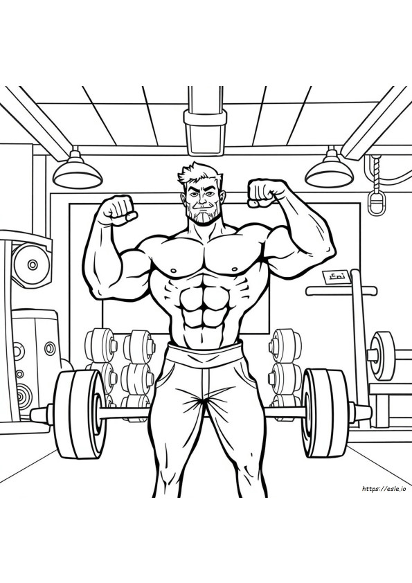 Bodybuilder Coloring Page