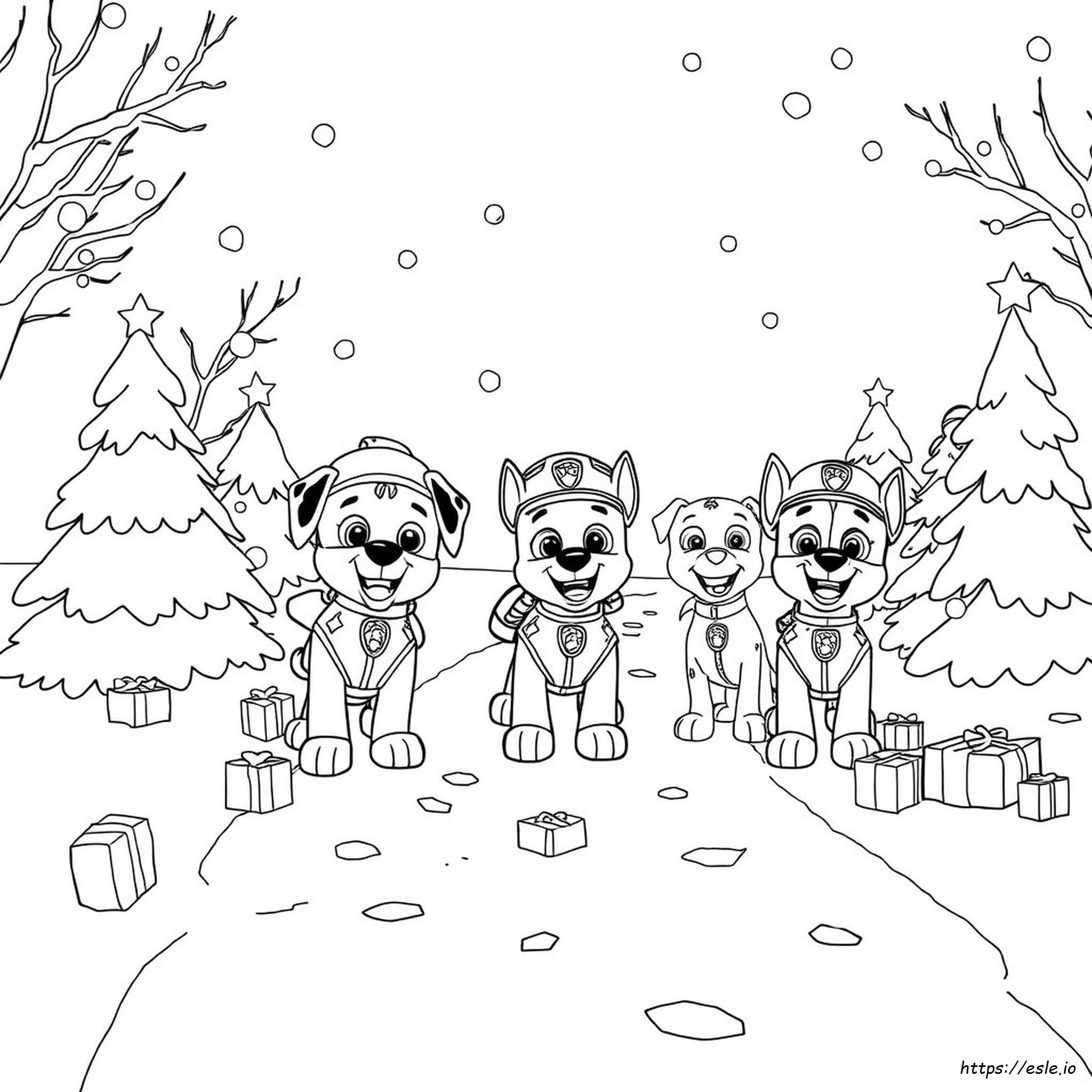 Patrulha Canina Natal Para Colorir