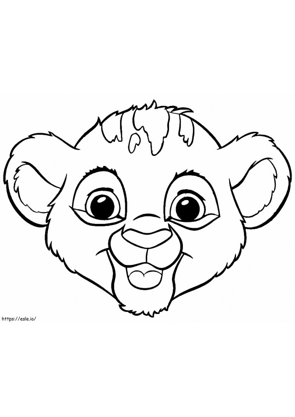 Coloriage Visage de bébé roi lion à imprimer dessin